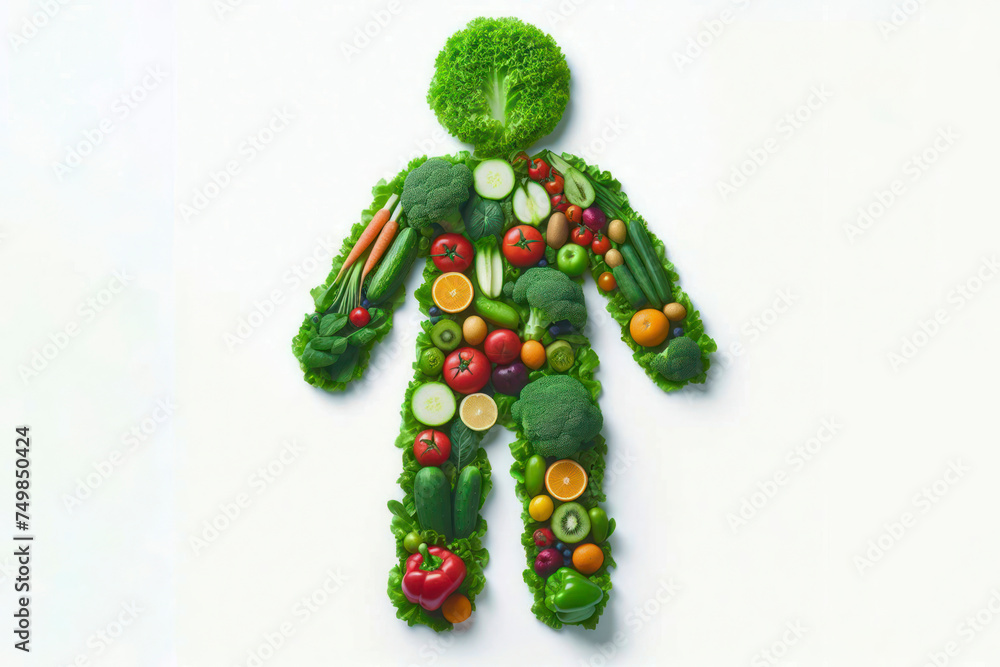 Lettuce Human shape vegetable Creative diet food healthy eating concept. ai generative