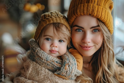 Maternal Bond: Tender Moment Between Mother and Daughter 