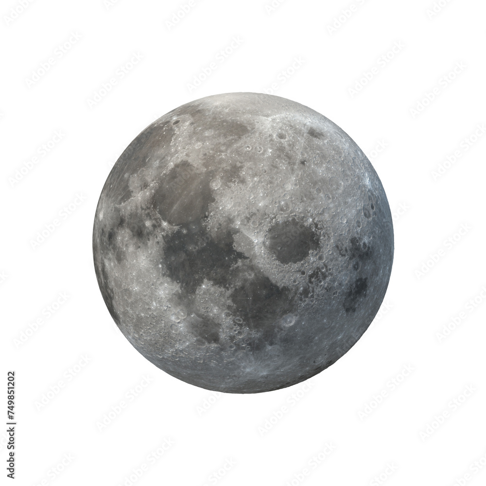 3D realistic rough surface white PNG moon space planet satellite, moon ...