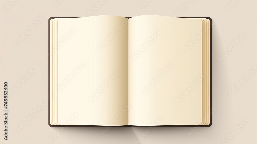 Vector Illustration of Blank Open Book. Top View. Vector Illustration of Blank Open Book. Top View.