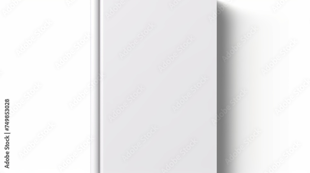 Vertical Closed Book Mockup Isolated on Transparent Background. White Blank Cover. 3D Realistic Book, Notepad, Diary, etc., Vector Illustration.