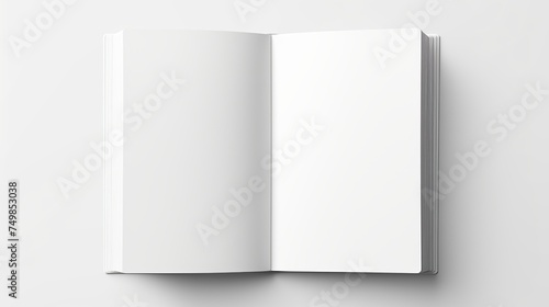 Vector Mockup of Booklet Isolated. Open Vertical Magazine or Brochure Template on White Background. 3D Illustration for Your Design.
