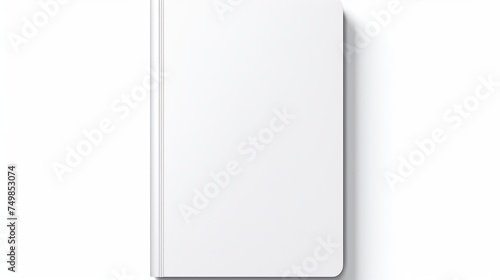 Vertical Closed Book Mockup Isolated on Transparent Background. White Blank Cover. 3D Realistic Book, Notepad, Diary, etc., Vector Illustration.