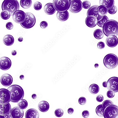 Vitamin D3 round capsules.