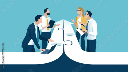 Joint efforts. Cooperation. United. Concept business illustration. 