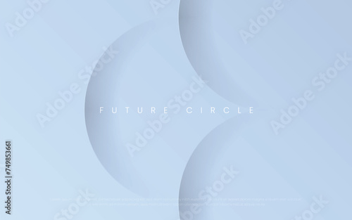 Minimalist Blue Abstract Background with Circle Geometric Shapes. Circular Concept and Futuristic Wallpaper. Exclusive Premium Blue Background Concept. Vector Illustration