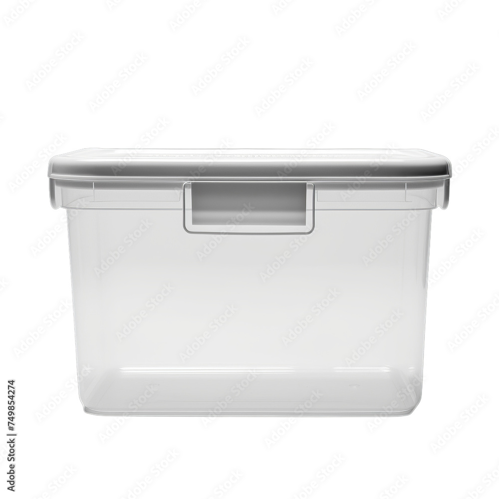 A blank plastic snap-lock container isolated on transparent background, png A blank plastic snap-lock container isolated on transparent background, png