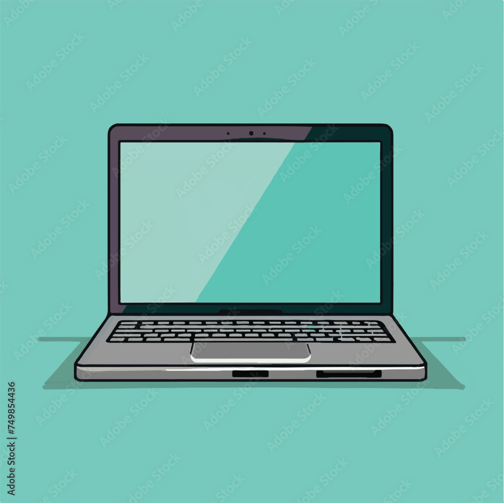 laptop computer on white laptop computer on white