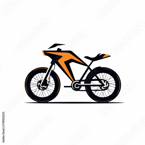 Electric bicycle in cartoon  doodle style. Image for t-shirt  web  mobile apps and ui. Isolated 2d vector illustration in logo  icon  sketch style  Eps 10. AI Generative
