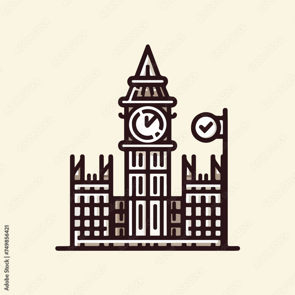 Big Ben Vector Art logo sticker icon.