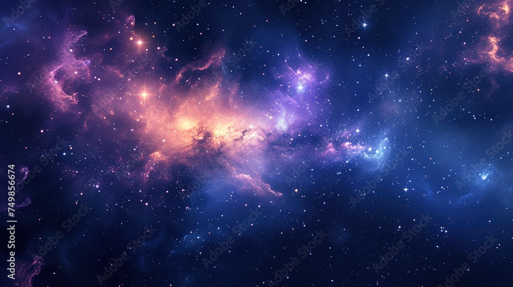 Obraz premium Empty space or starry night sky background.