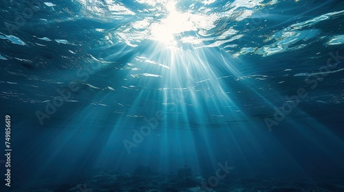 Underwater Scene with Rays of Light photo