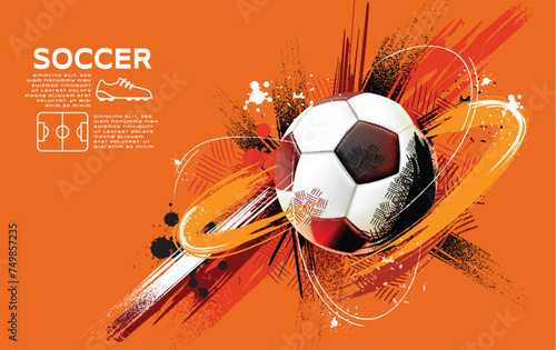 Soccer Template design , Football banner, Sport layout design, Sketch, Drawing, vector ,abstract background