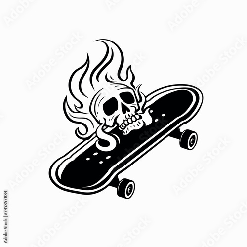 Skateboard in cartoon, doodle style. Image for t-shirt, web, mobile apps and ui. Isolated 2d vector illustration in logo, icon, sketch style, Eps 10. AI Generative