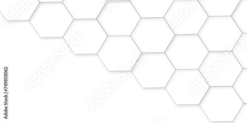 3d hexagonal structure futuristic white background and embossed hexagon abstract with hexagon background. honeycomb hexagonal background. Hexagon shape, white, shiny black. hexagon pattern shape.