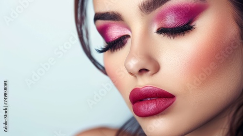 Portrait of beautiful woman model with make up