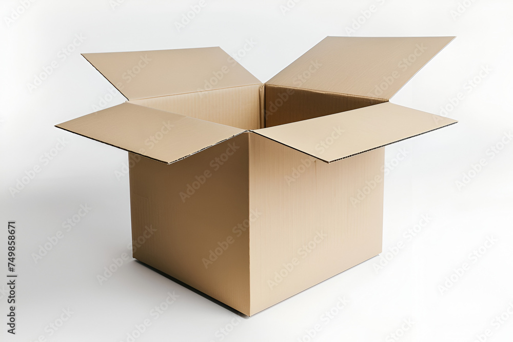 Beige Box on Clean White Background - Perfect for Branding and Product Reveals Beige Box on Clean White Background - Perfect for Branding and Product Reveals