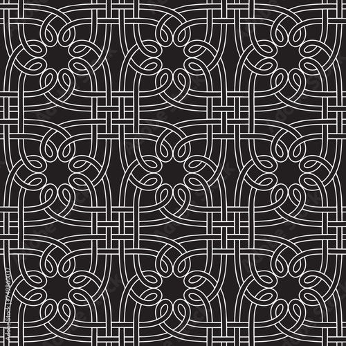 Seamless pattern. Stylish texture. Geometric pattern of intersecting bands in arabesque style.