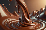 Liquid chocolate background.