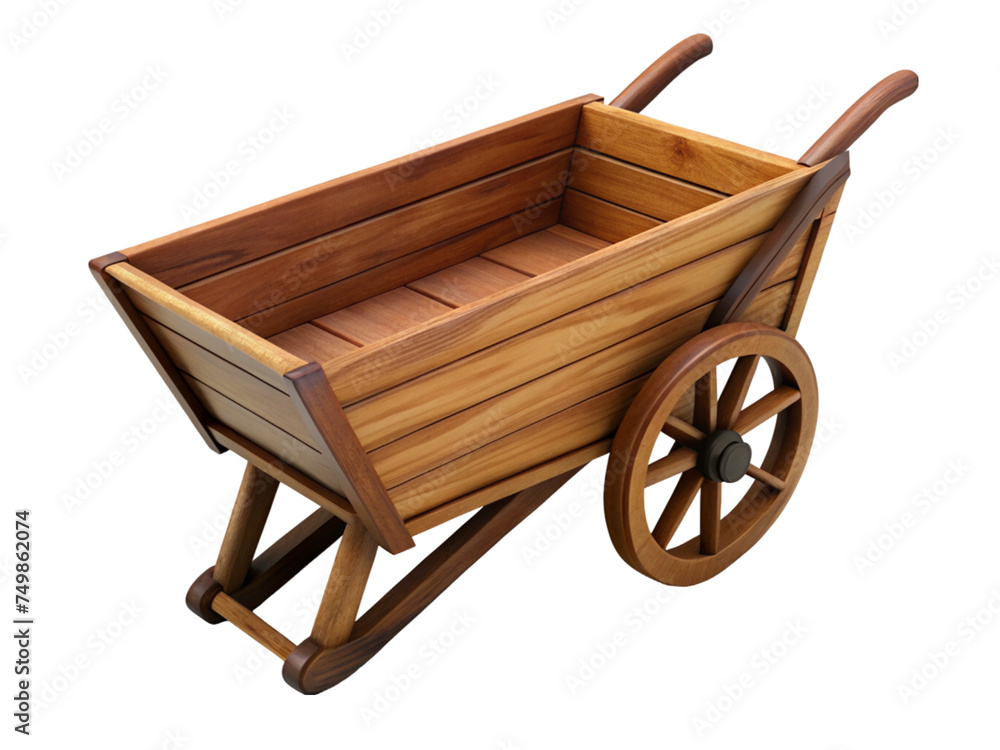 wooden wheel cart