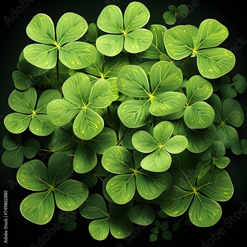 green leafy design forming a tapestry of intertwined shamrocks © wizXart