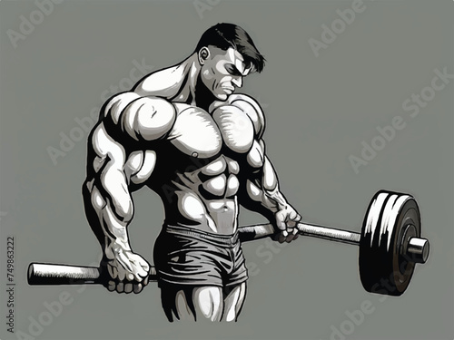 bodybuilder with dumbbell