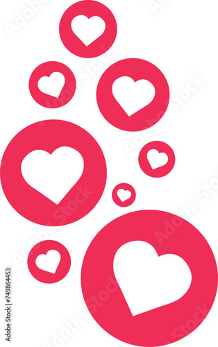 Love and Like Reaction on Social Media, vector Social media concept. Using network for posting and sharing content.