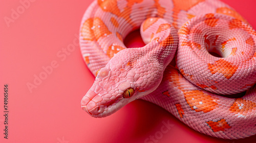 Pink snake on pink gradient background