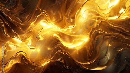 Luxury abstract in gold a sleek and contemporary digital art piece showcasing rich textures and opulent patterns photo