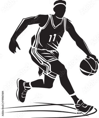 Vector illustration of a basketball player