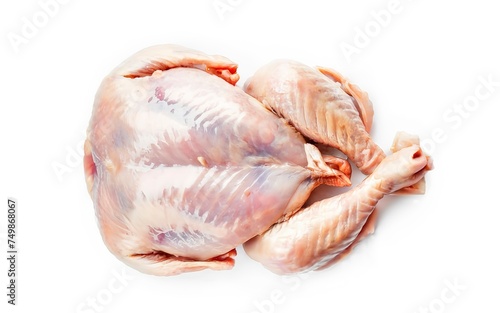 Raw chicken, poultry meat Isolated on white background