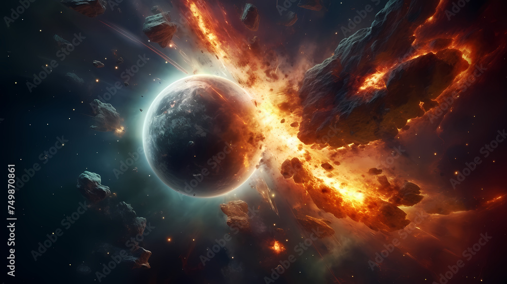 A major collision of planets, an epic cosmic event A major collision of planets, an epic cosmic event