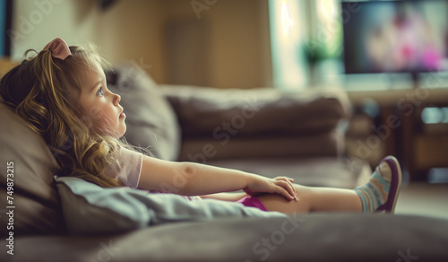 child watching tv