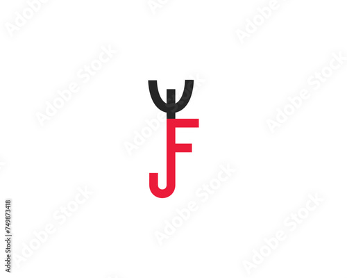 initial letter WF or FW logo design template
