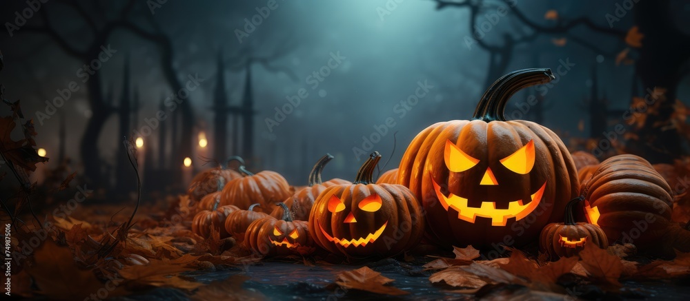 Pumpkins with a Spooky Night look, Halloween Background