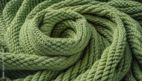 knitted light green scarf closeup texture