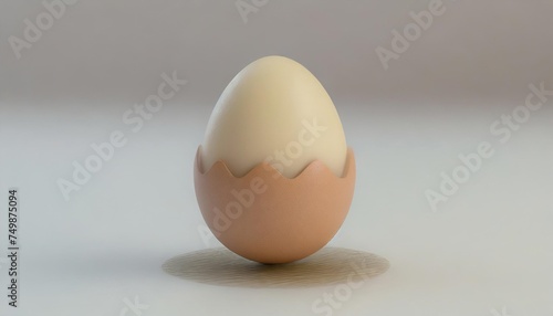 chicken egg boiled egg isolated on white bcakground photo