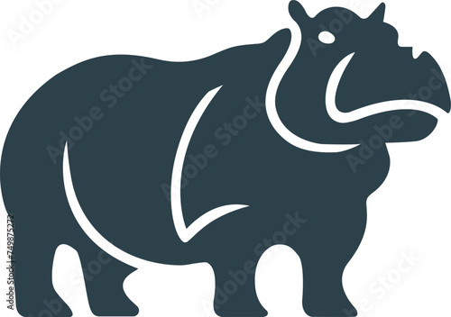 Hippo Vector Illustration, Minimalist Logo