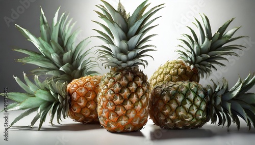 fresh tropic fruit pineapples on a white background © Kendrick