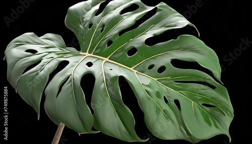 tropical leaf green monstera plant isolated on transparent background