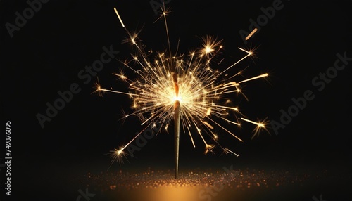 isolated sparkler on black background