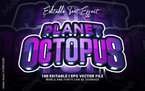 planet octopus 3d style gaming text effect