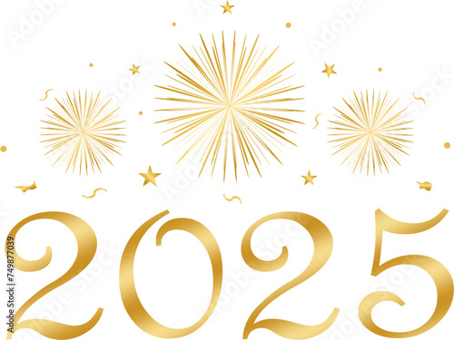 Obraz na płótnie happy new year 2025 - golden design, golden fireworks, beautiful design, ver 2 w salonie