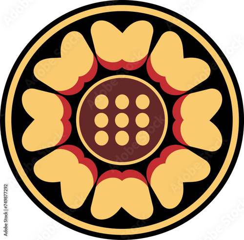 this is a symbol red lotus and white lotus pai sho game