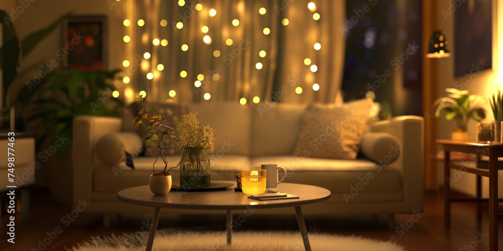 ambient light, in a cozy indoor setting