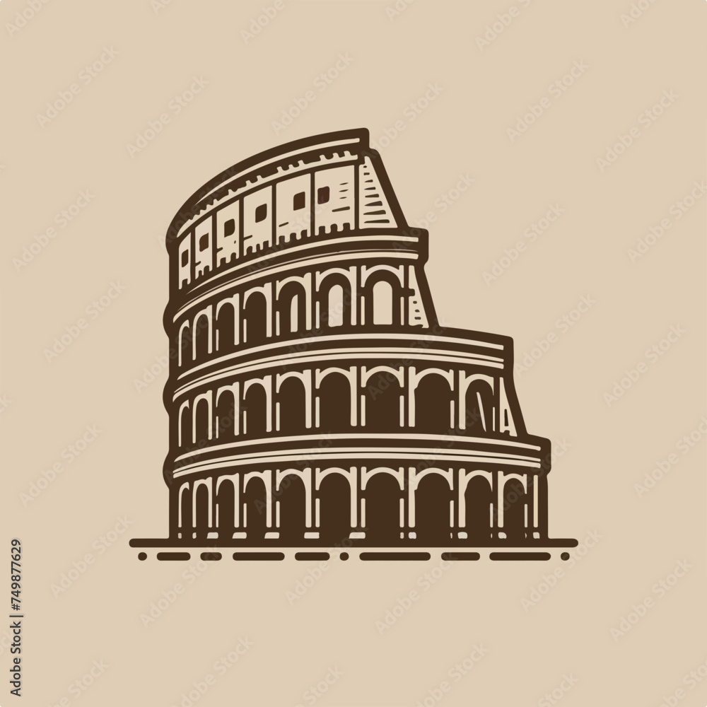 Coliseum vector illustration isolated icon logo sticker