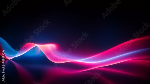 Radiant blue and pink undulations amidst the dark 