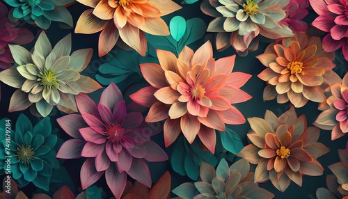 various color flower background wall