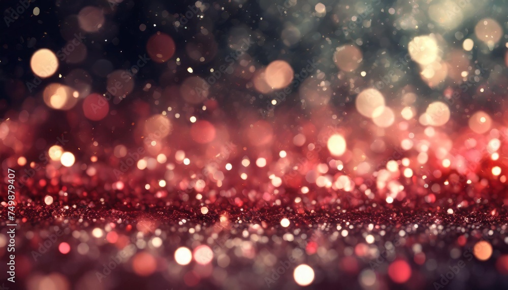 red sparkle rays lights with bokeh elegant abstract background dust sparks background - obrazy, fototapety, plakaty 
