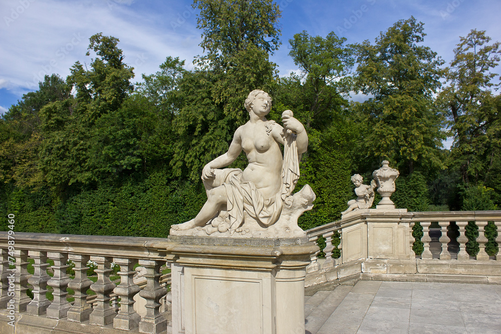 statue in the garden of Wilanow Palace in Warsaw, Poland
